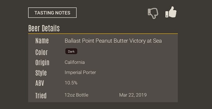 WOB Rewards specfic beer details screenshot